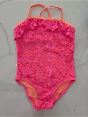 5/$20 George Ruffle Heart Mesh Swimsuit – Toddler Girls Size 3T